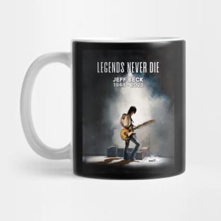 Jeff Beck No. 4: Legends Never Die , Rest In Peace 1944 - 2023 (RIP) on a Dark Background Mug